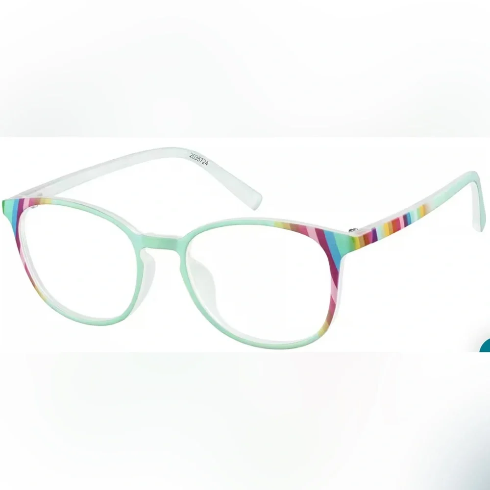 Zenni Kids Prescription Glasses #2035724 Green Rainbow frames